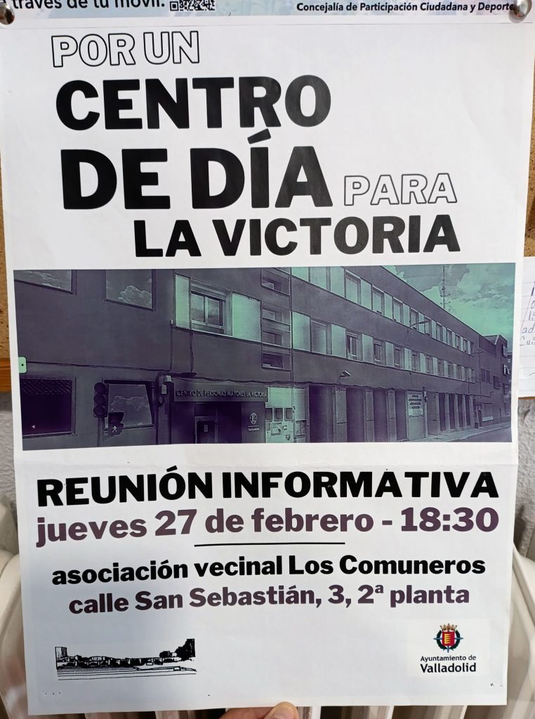 Cartel anunciando la reunión para informar sobre la recogida de firmas